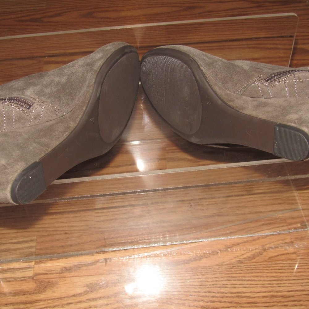 PESARO Denise Suede Leather Buckle Wedge Ankle Booties 124097 Shoes Size 8 - Picture 6 of 6